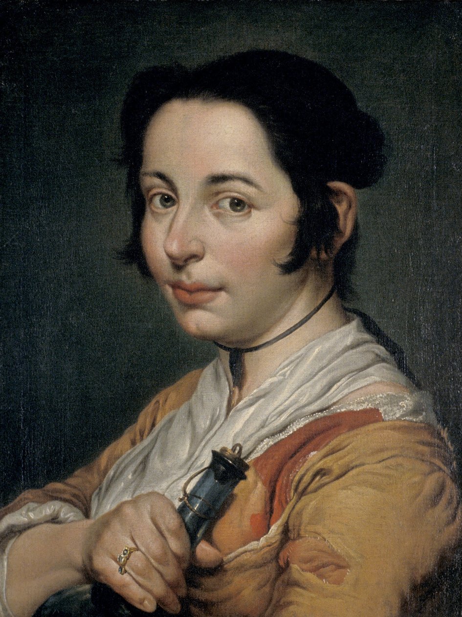 Young Peasant Woman Holding a Wine Flask by Giacomo Ceruti