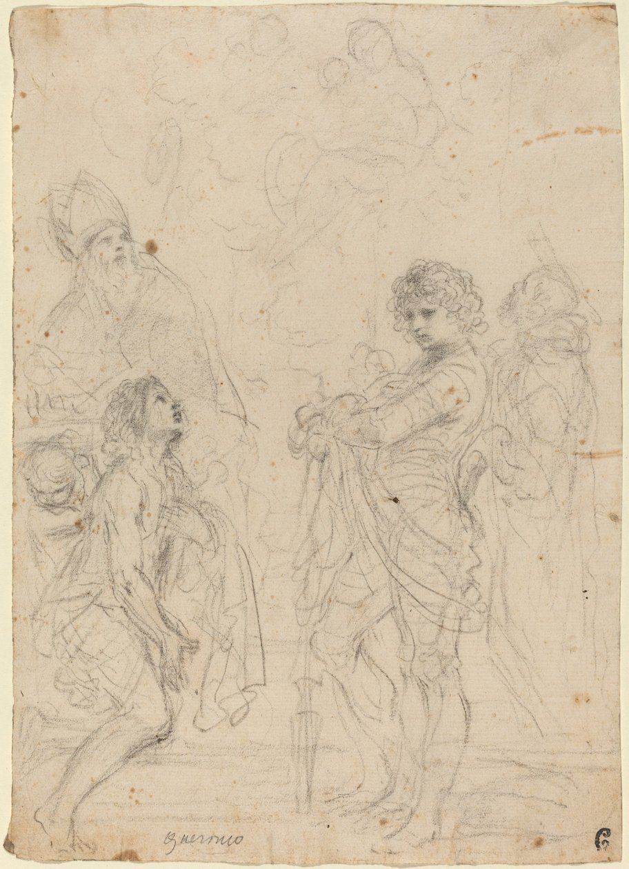 Madonna and Child with Saints Gimignano, John the Baptist, George and Peter Martyr by called Guercino Giovanni Francesco Barbieri