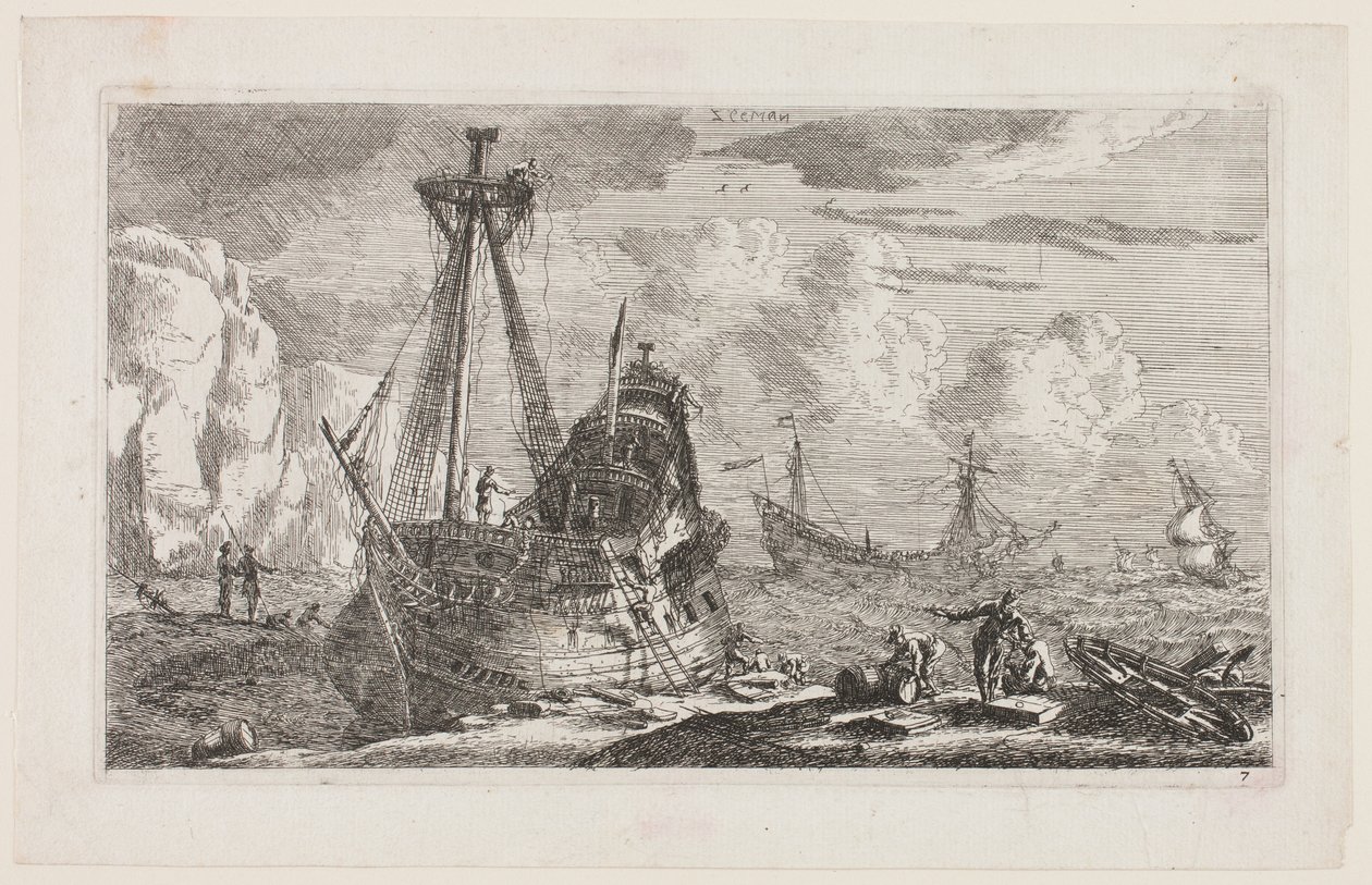Merchant Ships by called Zeeman Reinier Nooms