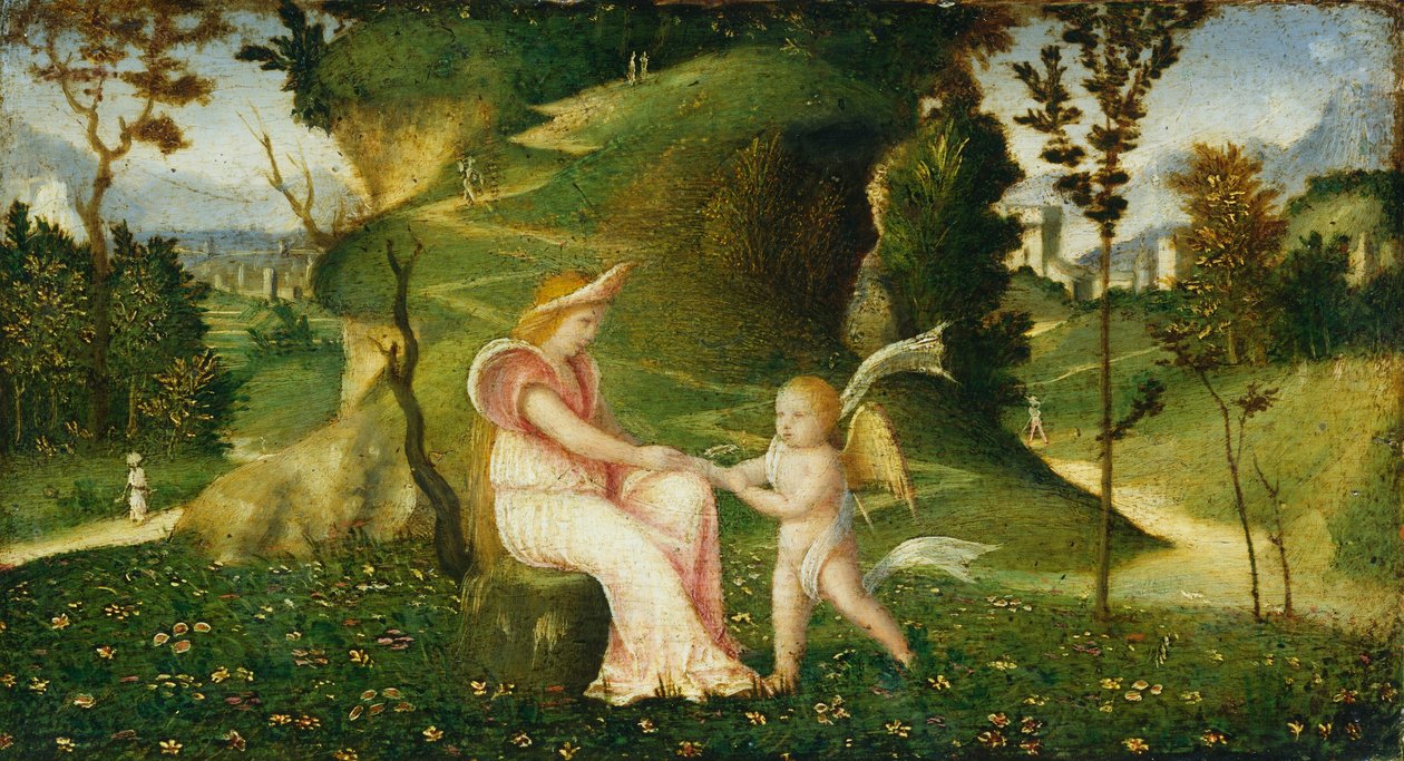 Venus and Cupid in a Landscape by circle of Giorgione