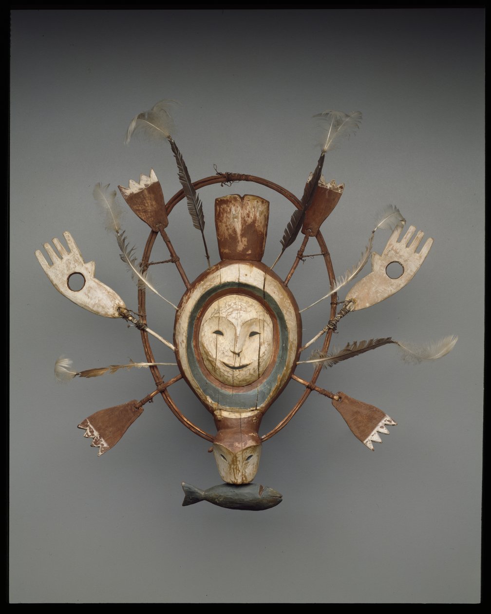 Mask with seal or sea otter spirit, late 19th century by culture Yupik