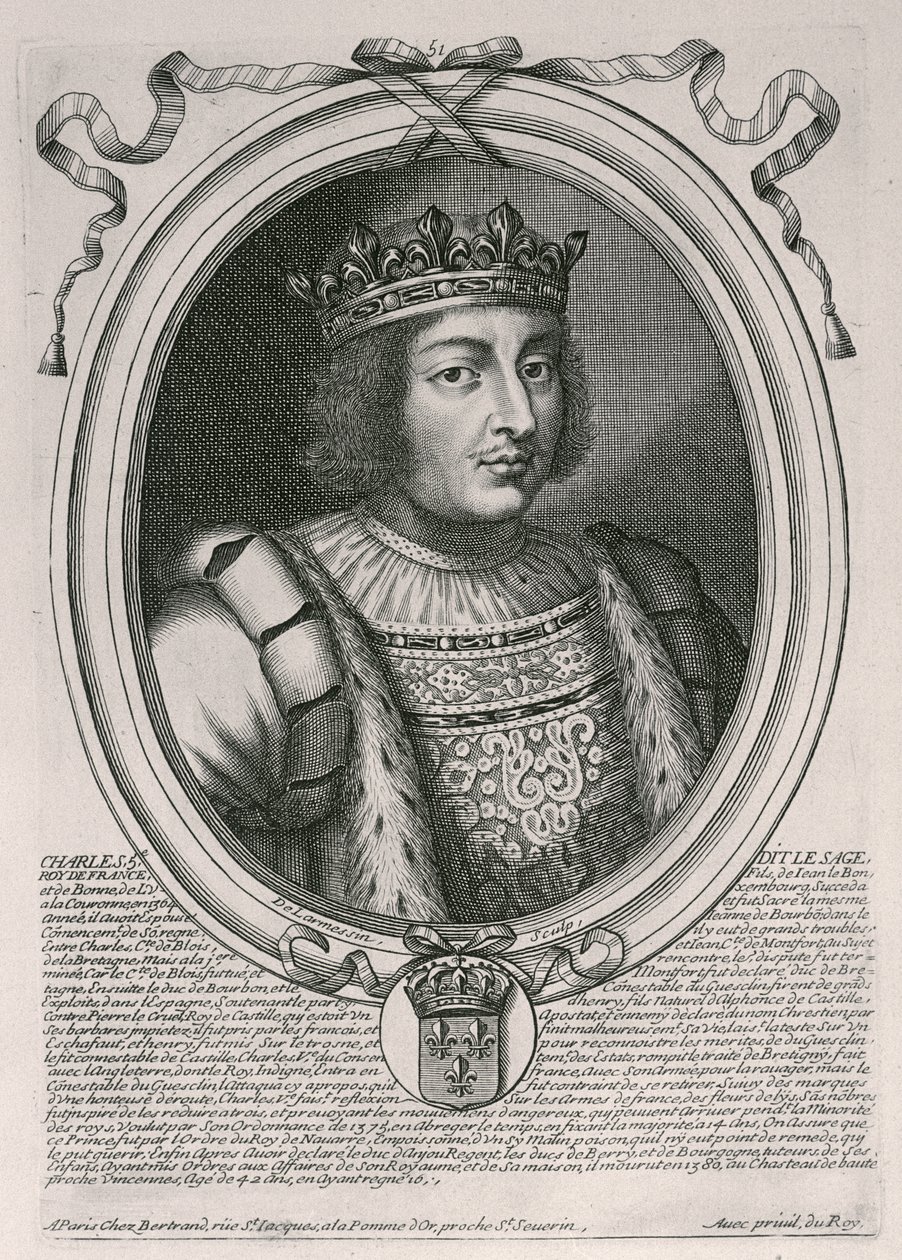 Charles V the Wise (1338-80) King of France, from 