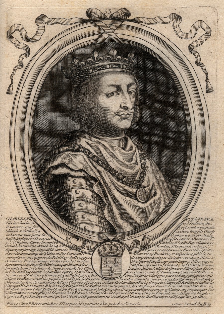 Portrait of Charles VII (1403-1461) King of France - Charles VII (1403-1461) King of France by de Larmessin