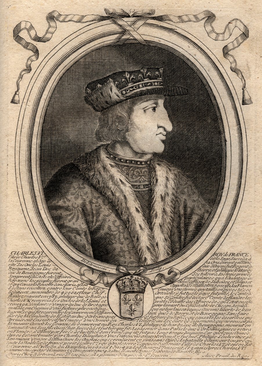 Portrait of Charles VI (1368-1422), King of France by de Larmessin