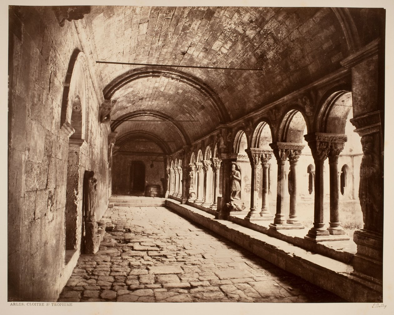 Arles. Cloister St. Trophime (north gallery) by Edouard Denis Baldus