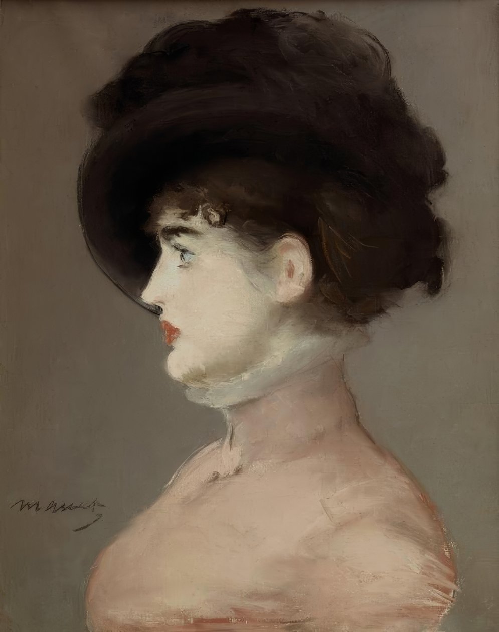 The Woman in the Black Hat: Portrait of Irma Brunner, the Viennese by Édouard Manet