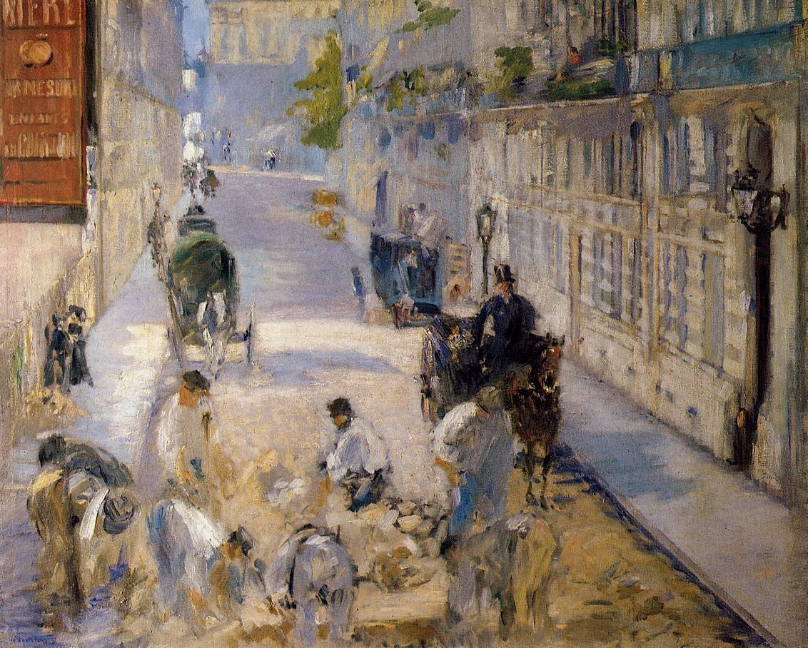 Pavers in the Rue Mosnier by Édouard Manet