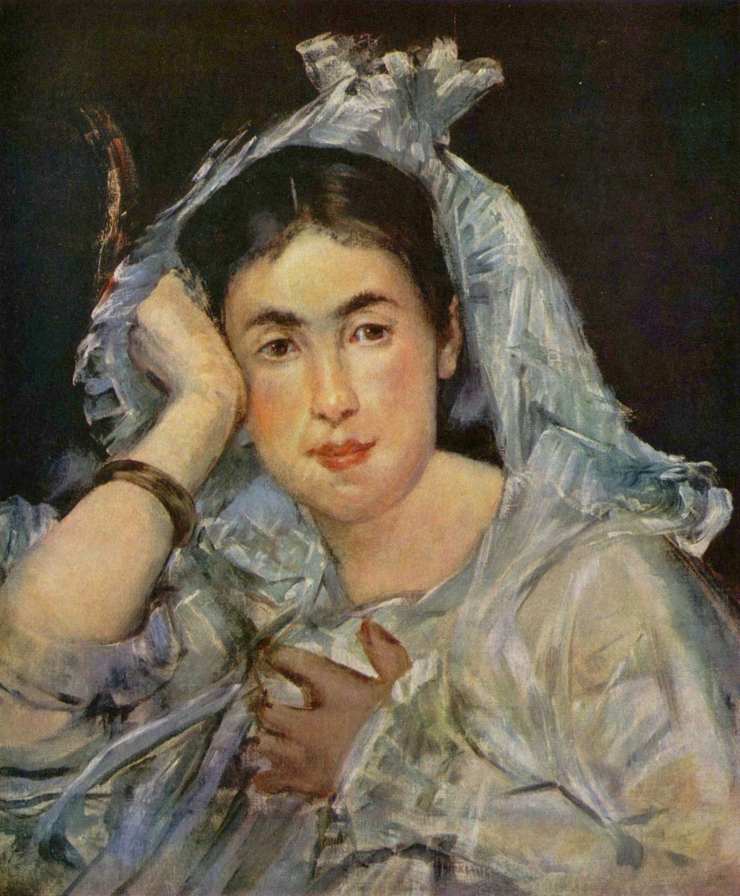 Portrait of Marguerite de Conflans with Hood by Édouard Manet