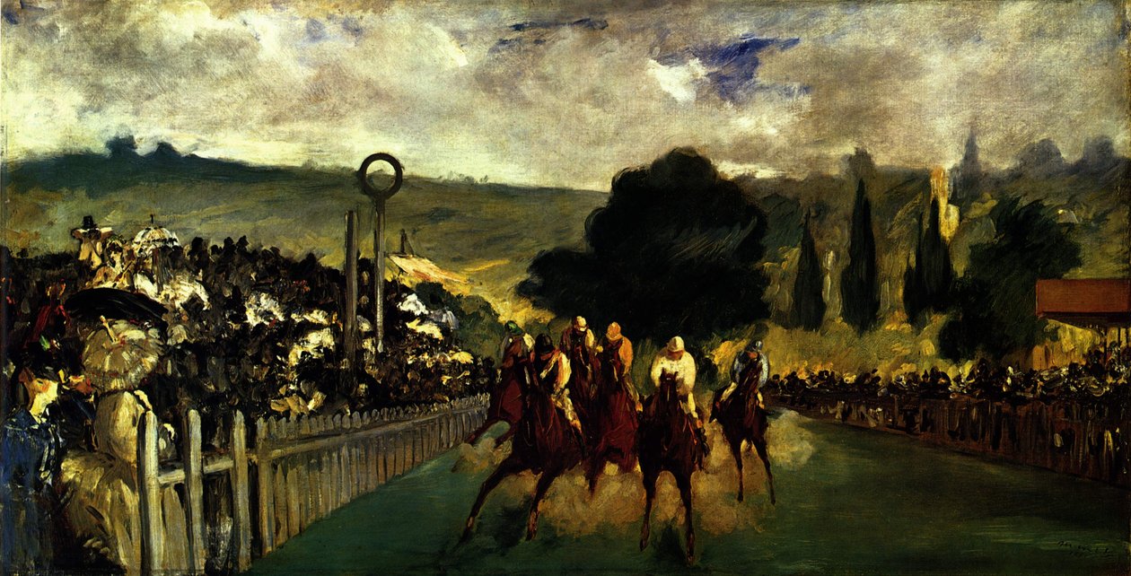 Racing at Longchamp by Édouard Manet