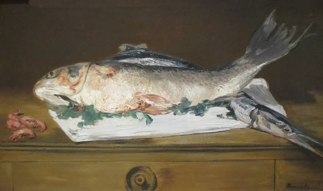 Still Life, Salmon, Pike and Shrimps by Édouard Manet