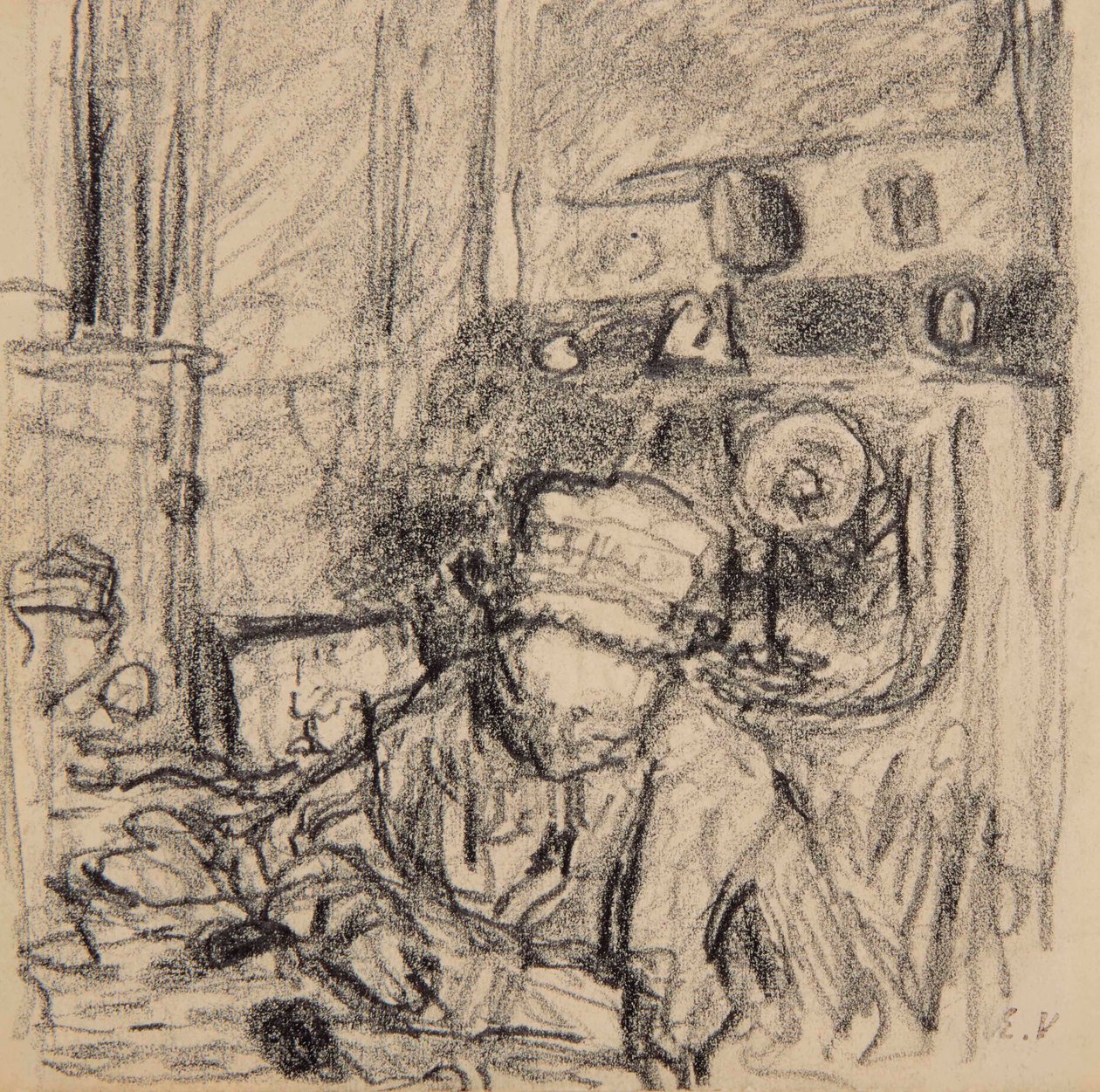 Madame Vuillard, Rue de Calais by Edouard Vuillard