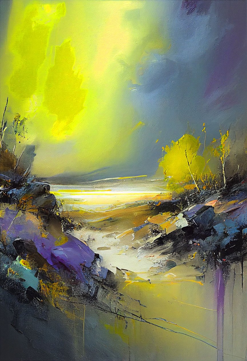 Abstract Landscape Painting, Wall Art Prints by F. Abderrahim