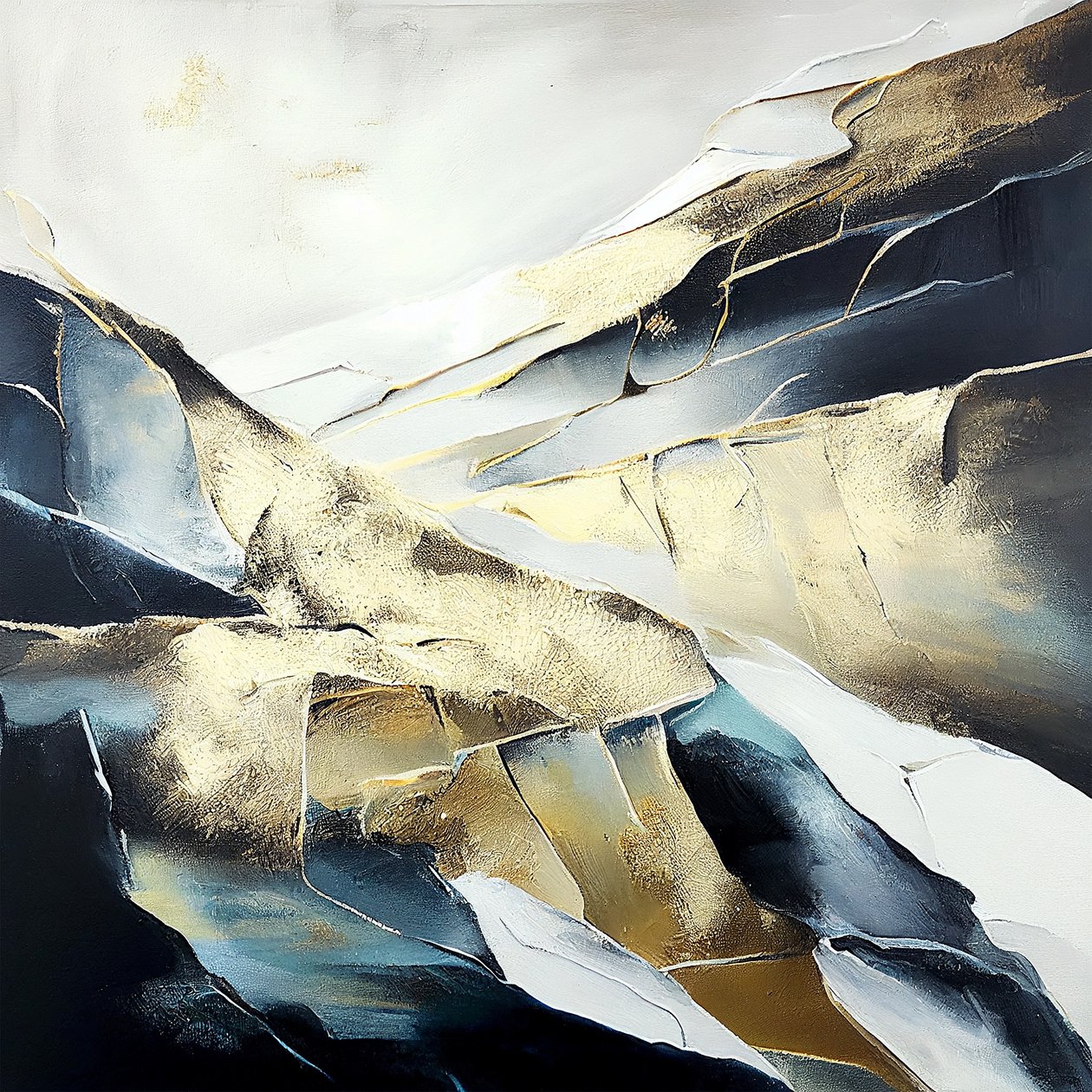 Abstract Forms in Golden Colors by F. Abderrahim