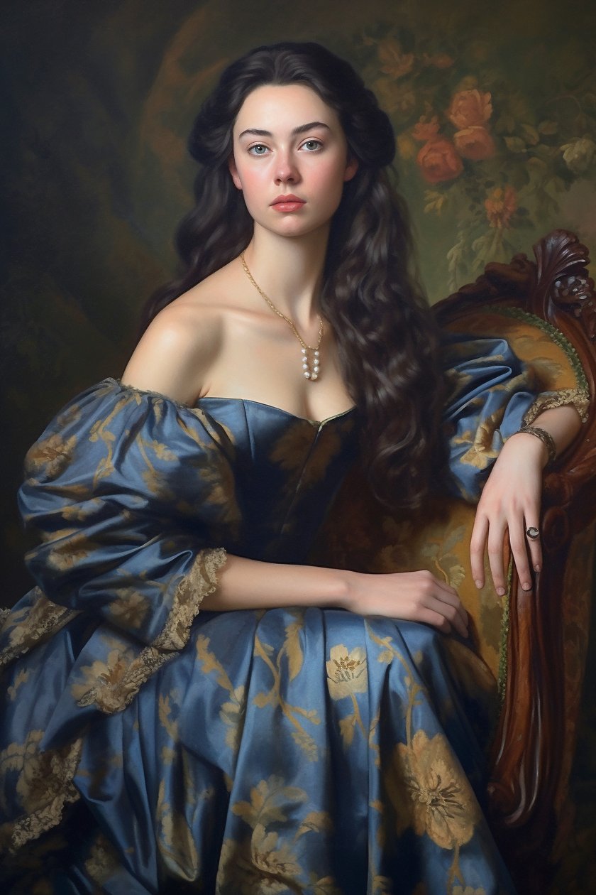Beautiful lady, vintage portrait by F. Abderrahim