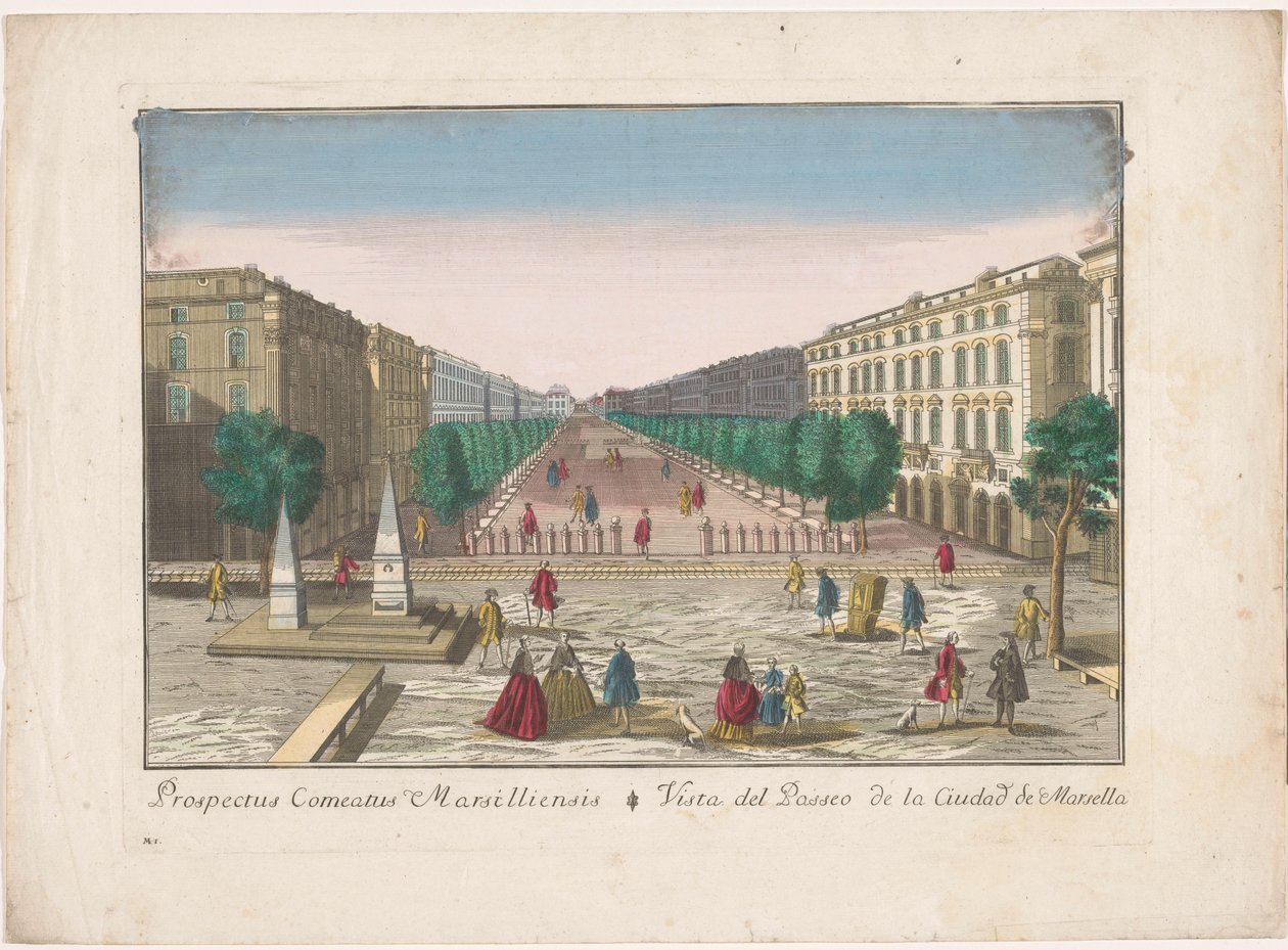 View of a Promenade in Marseille by familie Remondini (attributed to)