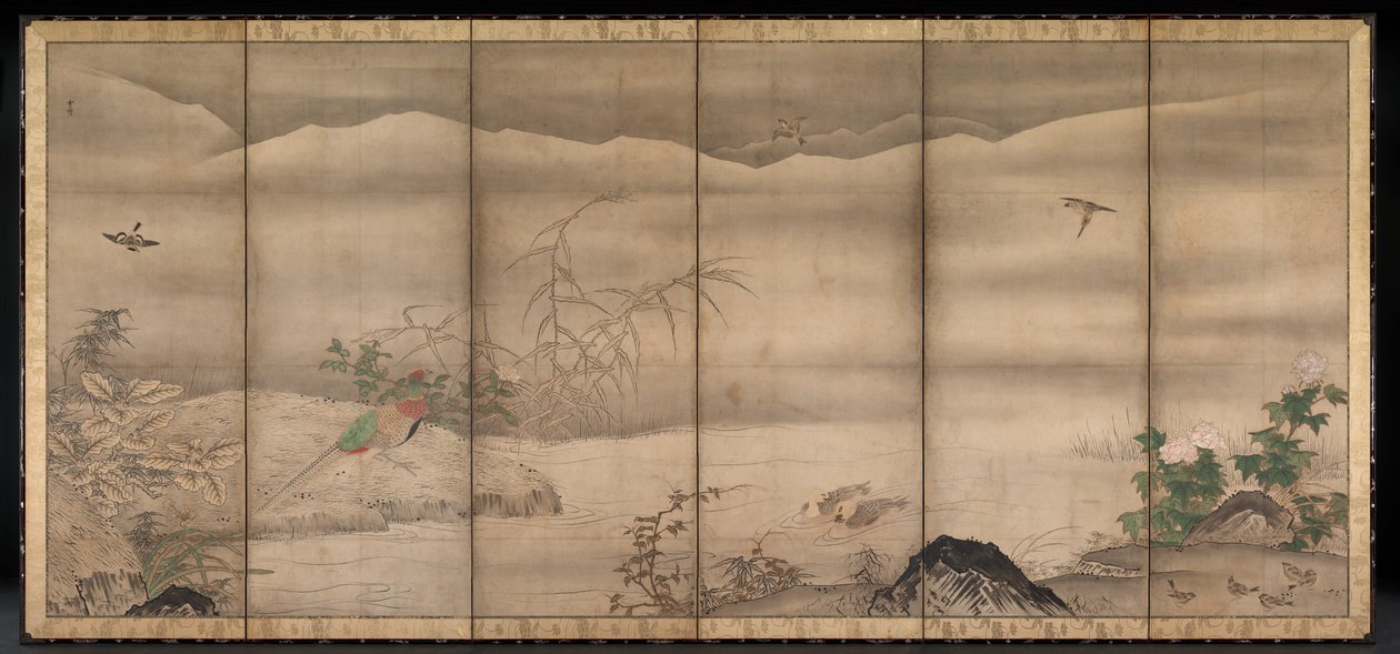 Birds and Flowers in a Landscape of the Four Seasons by follower of Sesshū Tōyō
