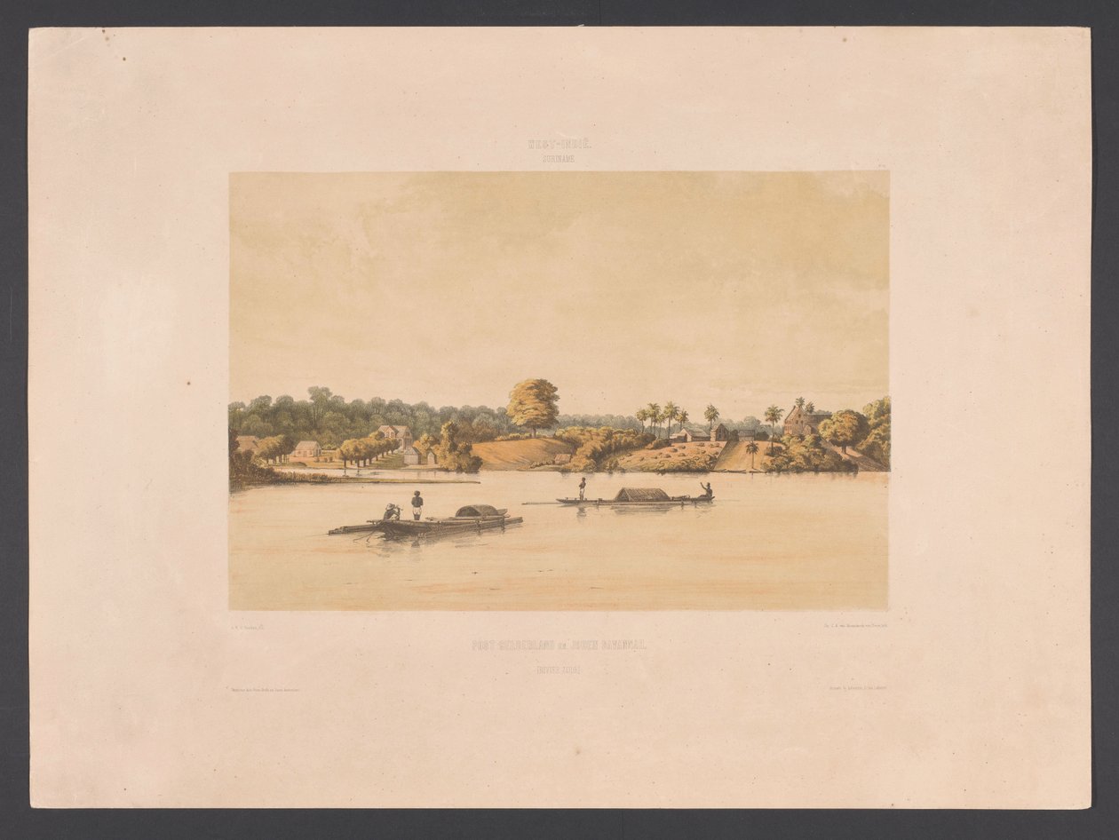 Waterfront and Roadstead in Paramaribo (Views from the Dutch West Indies) by jonkheer Jacob Eduard van Heemskerck