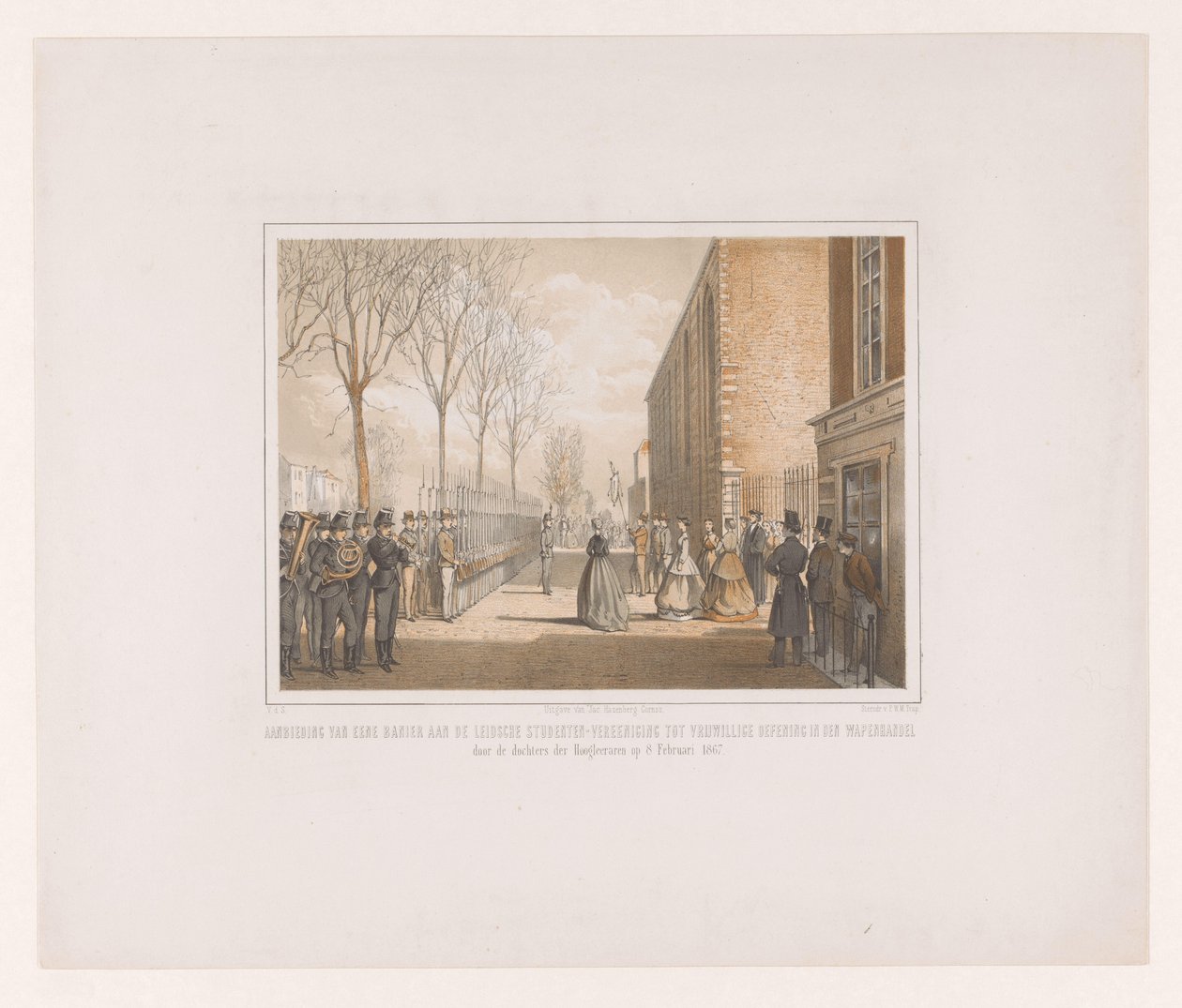 Presentation of a Banner to the Royal Leiden Student Association by jonkheer Victor Eugène Louis de Stuers