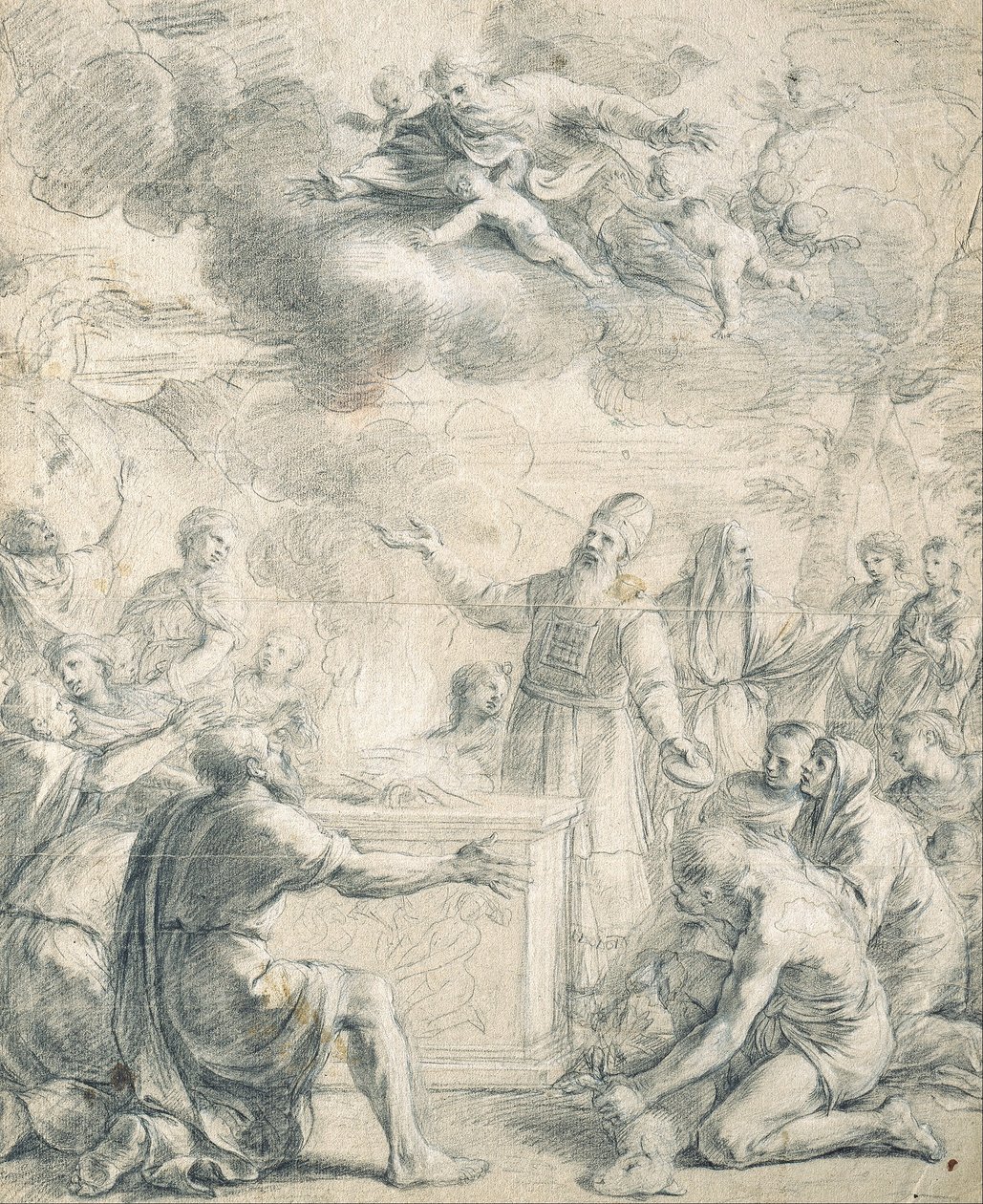 Aaron’s Sacrifice by known as Borgognone Guglielmo Cortese