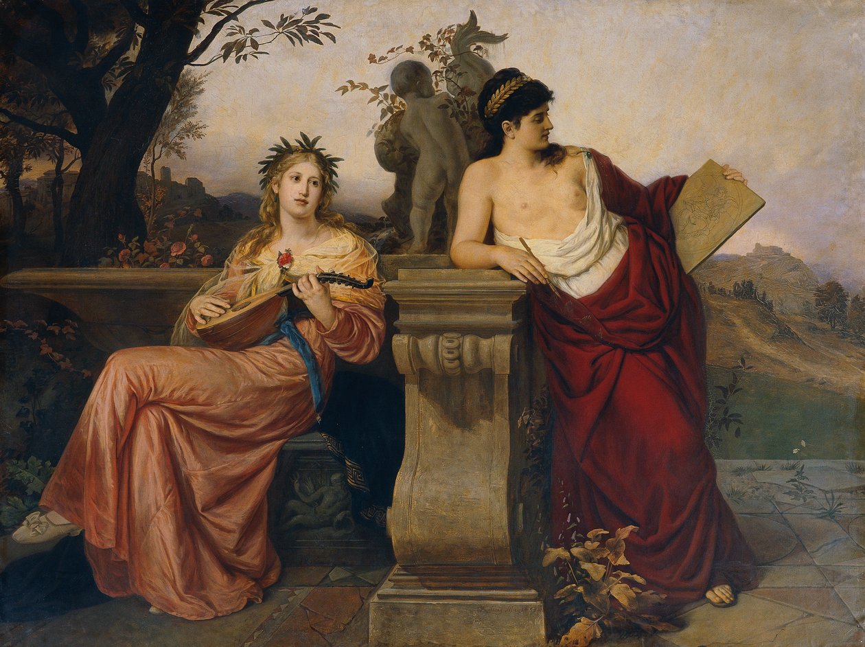 Allegory of Music and Painting by ludwig Mayer