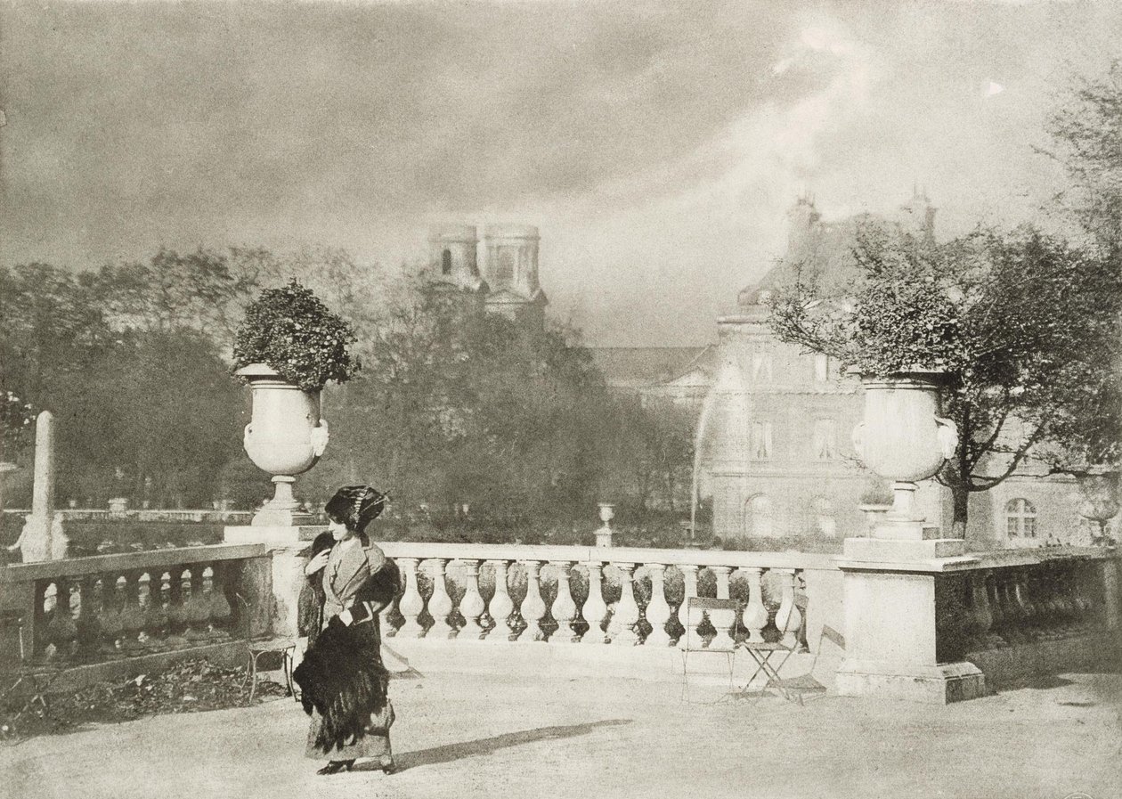 Woman in Luxembourg Gardens by Émile Joachim Constant Puyo