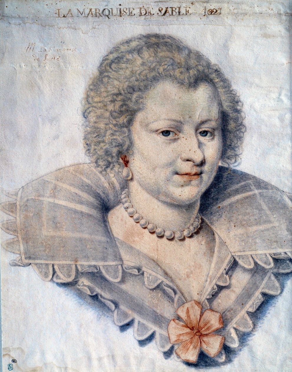 Portrait of Magdeleine de Souvre, Marquise de Sable (1599-1678), daughter of Gilles de Souvres, Marquis de Courtenaux by or Dumoustier Daniel Dumonstier