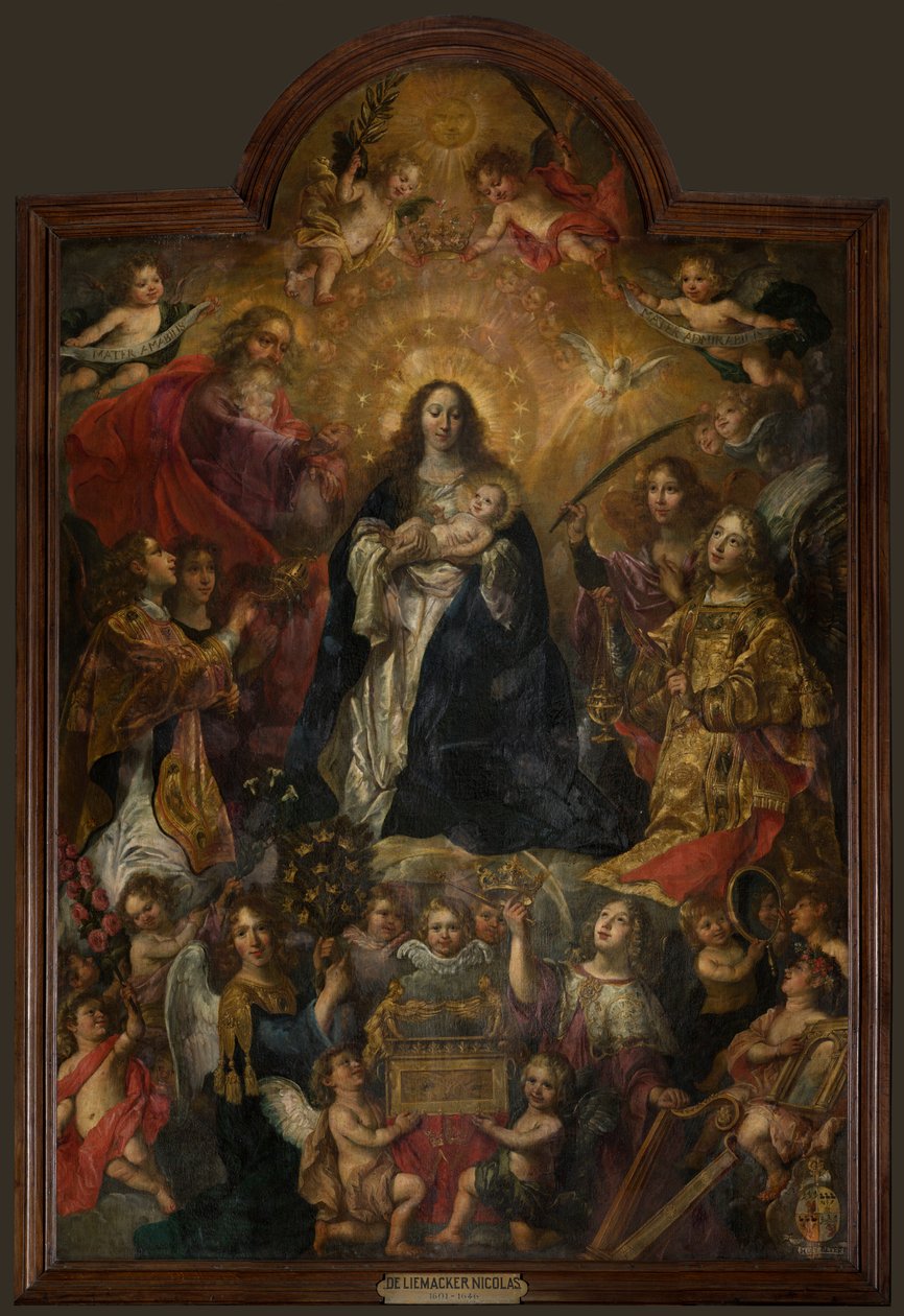 Parish church (Sint-Walburgakerk). Painting. Nicolas De Liemaeckere. by or Liemaecker Nicolaas de Liemakere