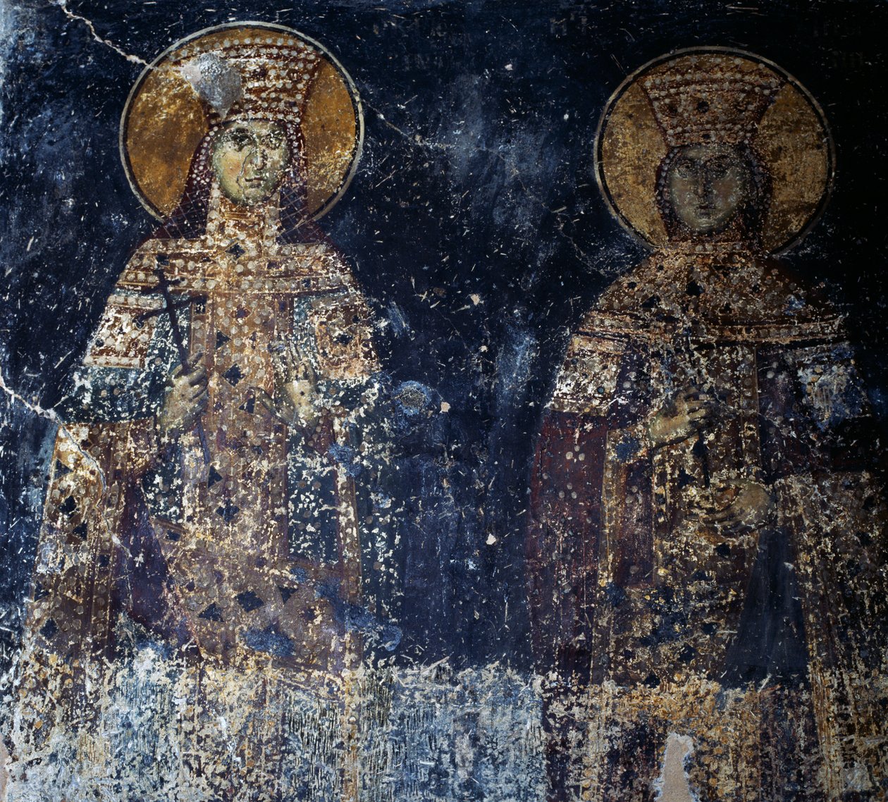 Saints, fresco in Byzantine church of Sotiras Christos, Veria, Central Macedonia, Greece by Theodore Charles Ange Coquelin