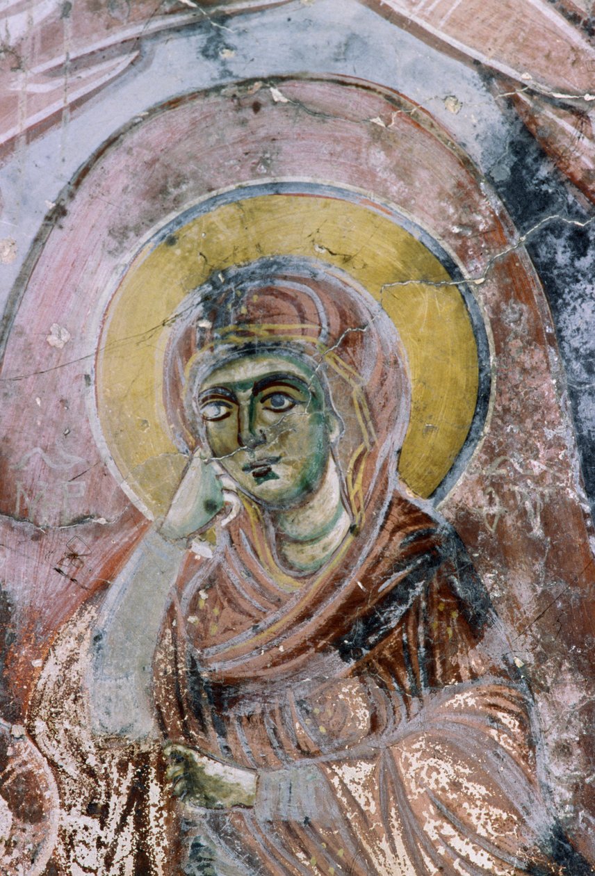 Madonna, fresco in the Church of Agios Georgios, Mourne, Crete, Greece by Unbekannt Unbekannt