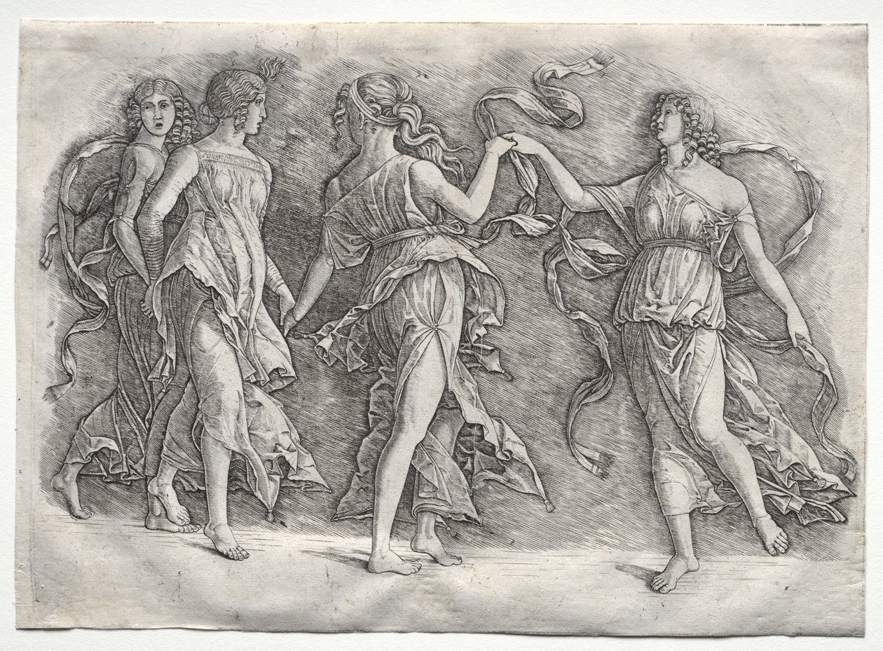 Four Dancing Muses by probably by the so called Premier Engraver