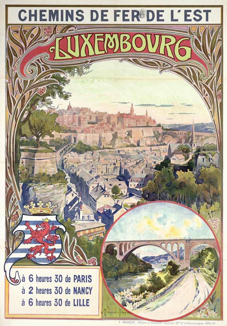 Poster Advertising Luxembourg by pseudonym of Trinquier, Louis Trinquier Trianon