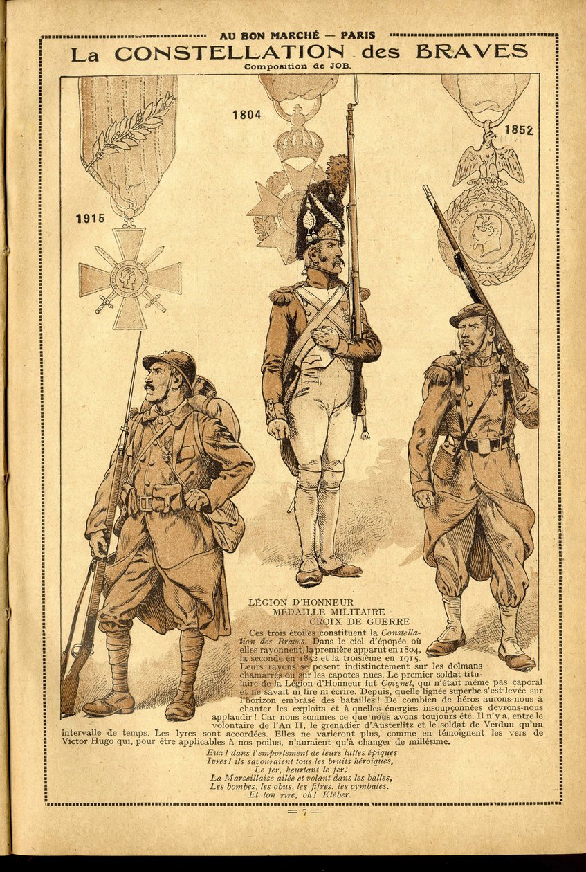 Diary of Bon Marche 1917 - Illustration of Job by pseudonym for Onfray de Breville Jacques Job