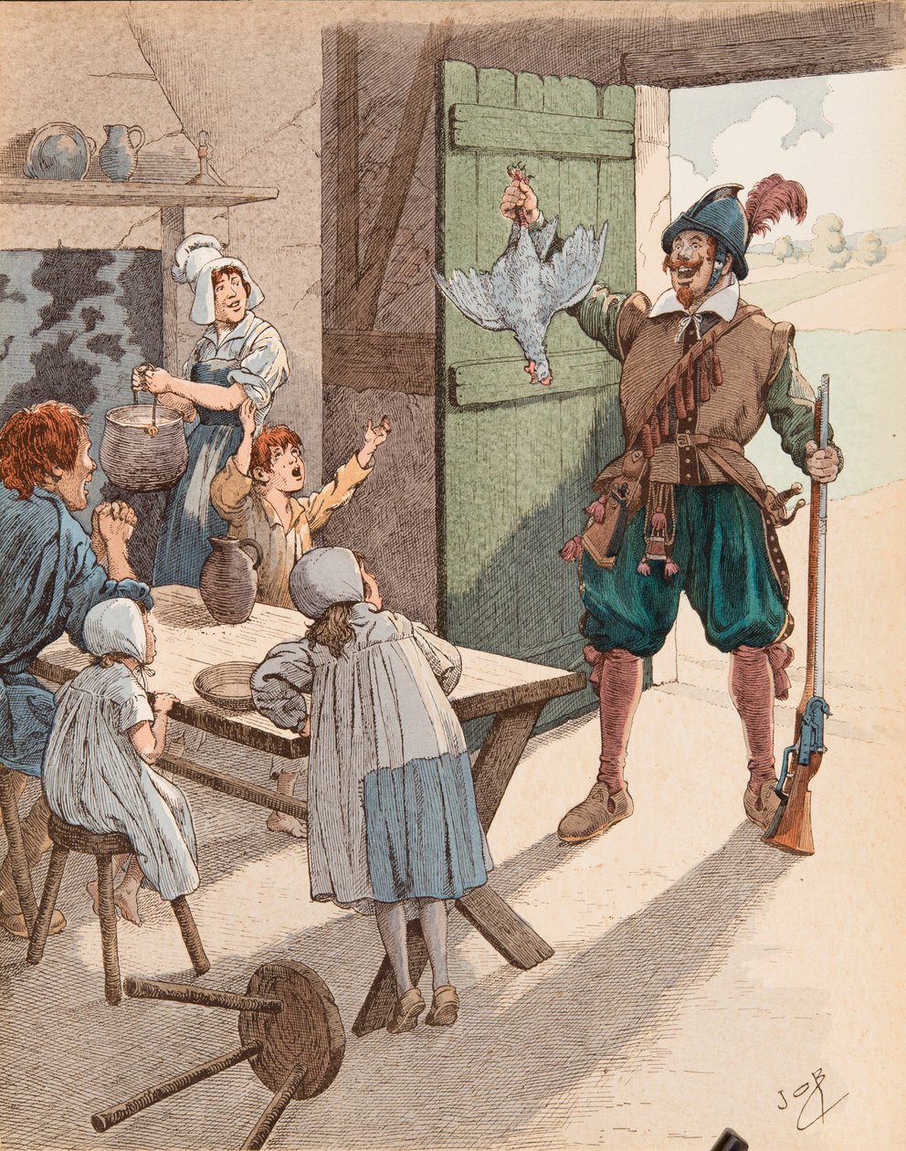 La hen au pot au temps de Henri IV by pseudonym for Onfray de Breville Jacques Job