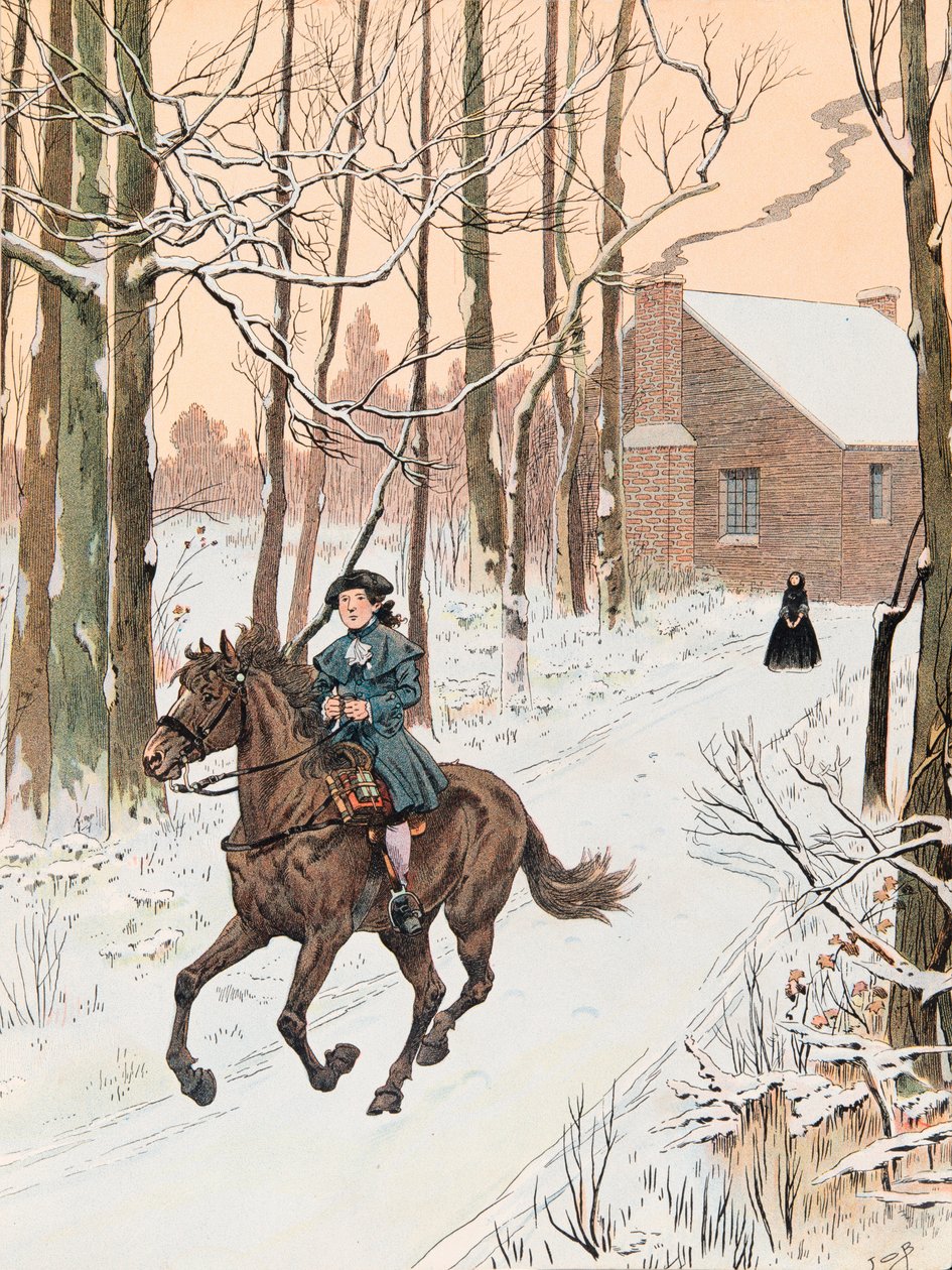 Young George Washington Leaving the Family Home in 1740 by pseudonym for Onfray de Breville Jacques Job