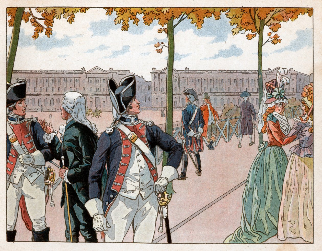 Joachim Murat and Bessieres in Paris in 1791 Wearing the Costume of the King