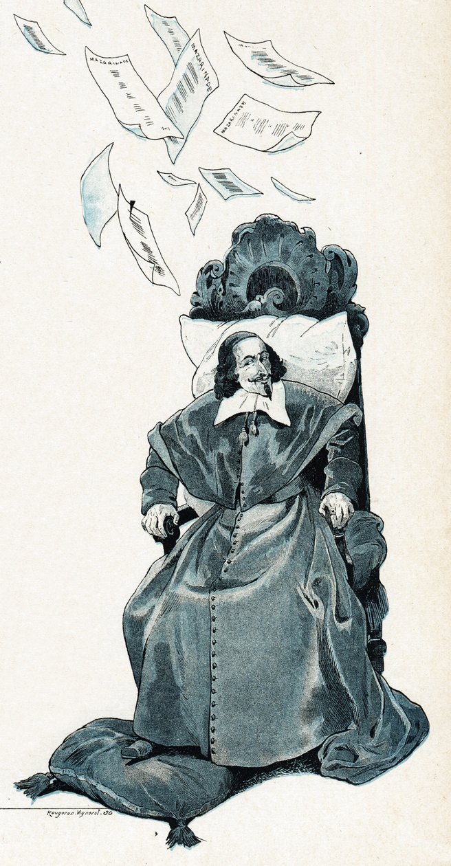 Portrait of Cardinal Jules Mazarin (Giulio Raimondo Mazzarino or Mazarino) by pseudonym for Onfray de Breville Jacques Job
