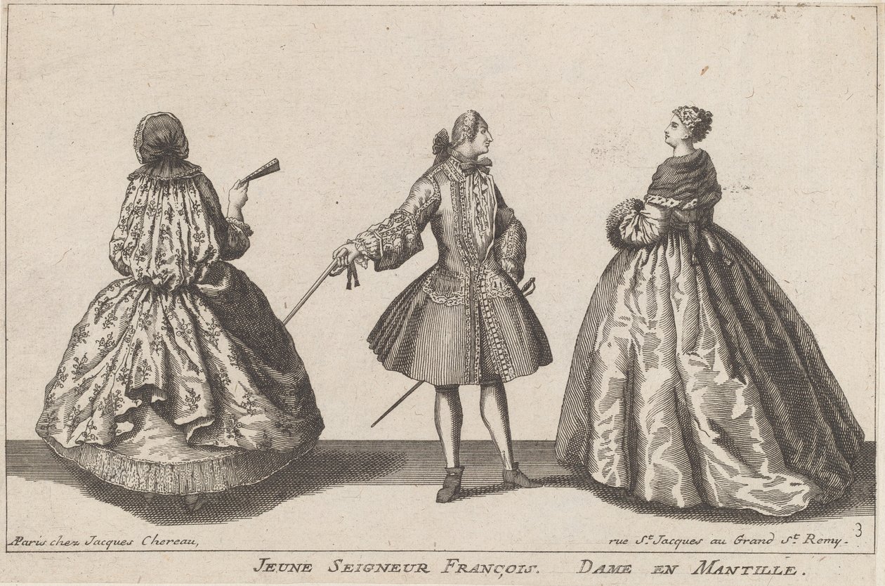 Young Lord François / Lady in Mantilla by published by Jacques Chéreau