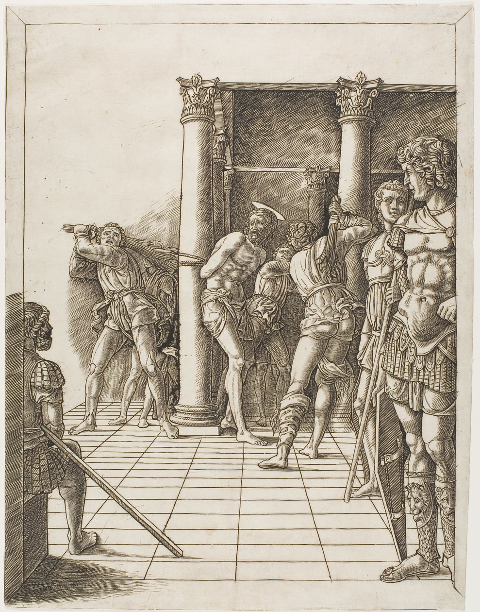 The Flagellation of Christ, with the Pavement by school of Andrea Mantegna