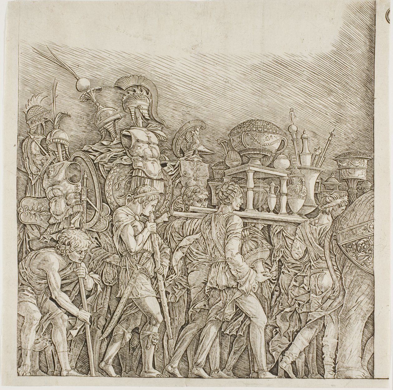 Triumph of Caesar: Soldiers Carrying Trophies by school of Andrea Mantegna