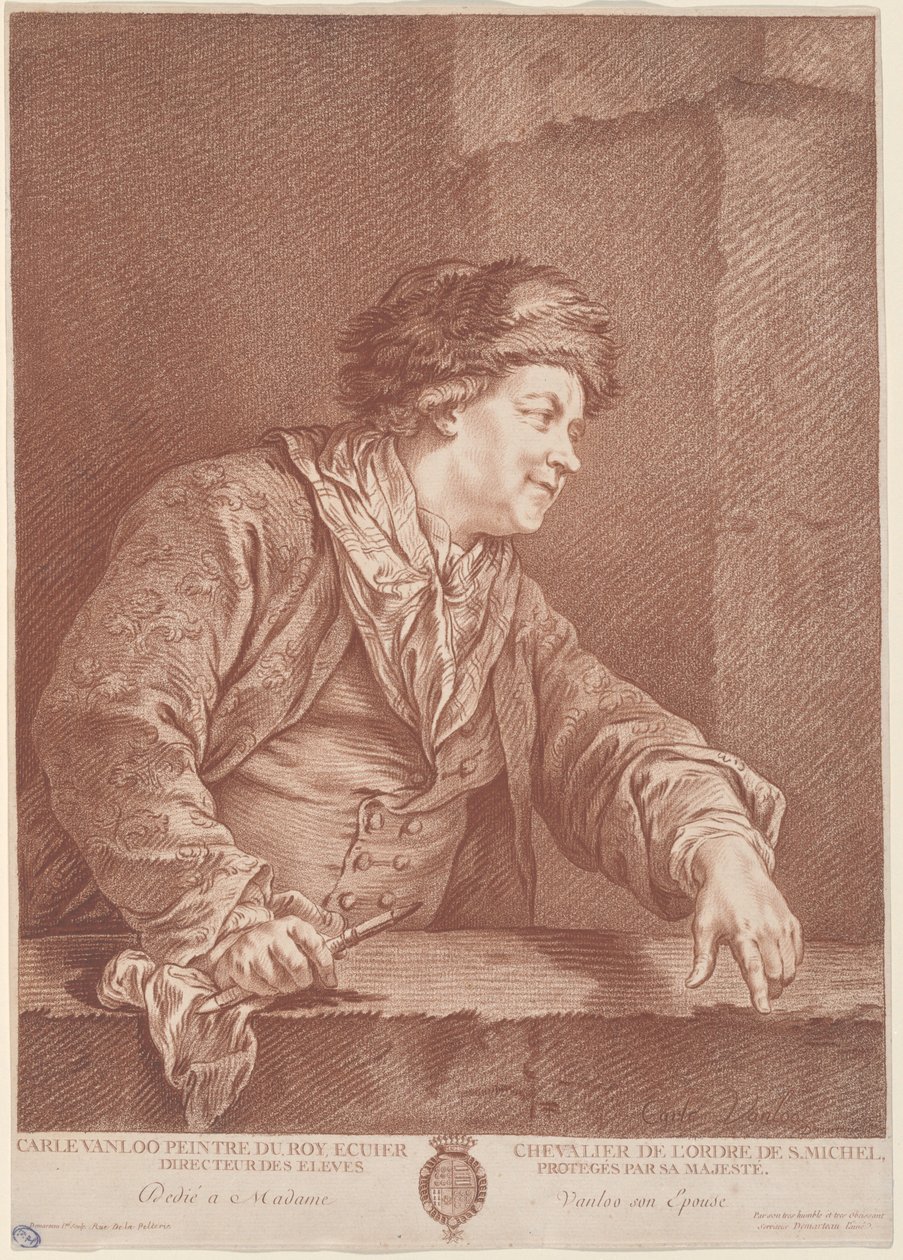 Carle Van Loo by the Elder Gilles Demarteau after Carle Van Loo