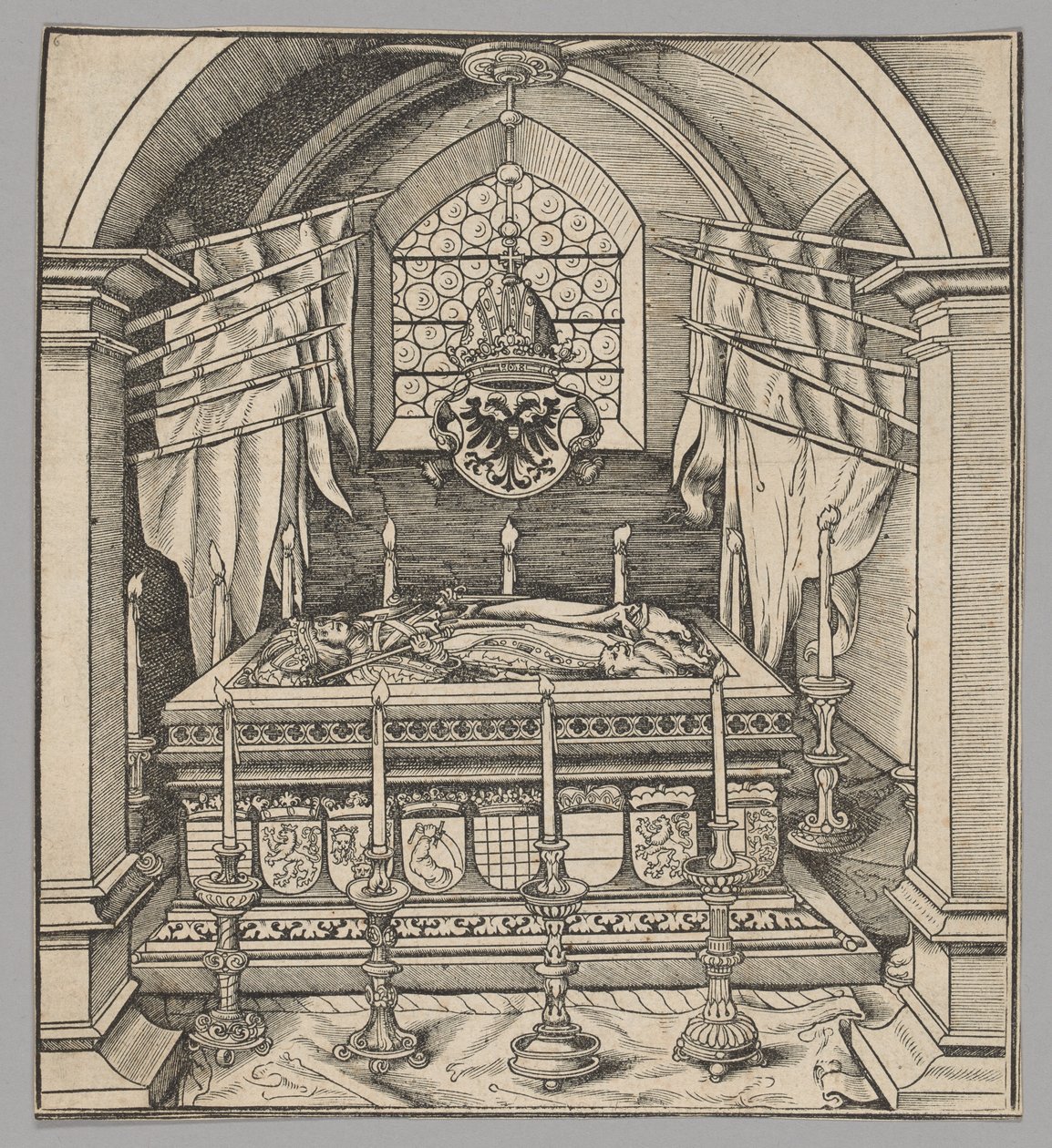 Gruftblatt, plate 24 from Historical Scenes from the Life of Emperor Maximilian I from the Triumphal Arch by the Elder Hans Burgkmair