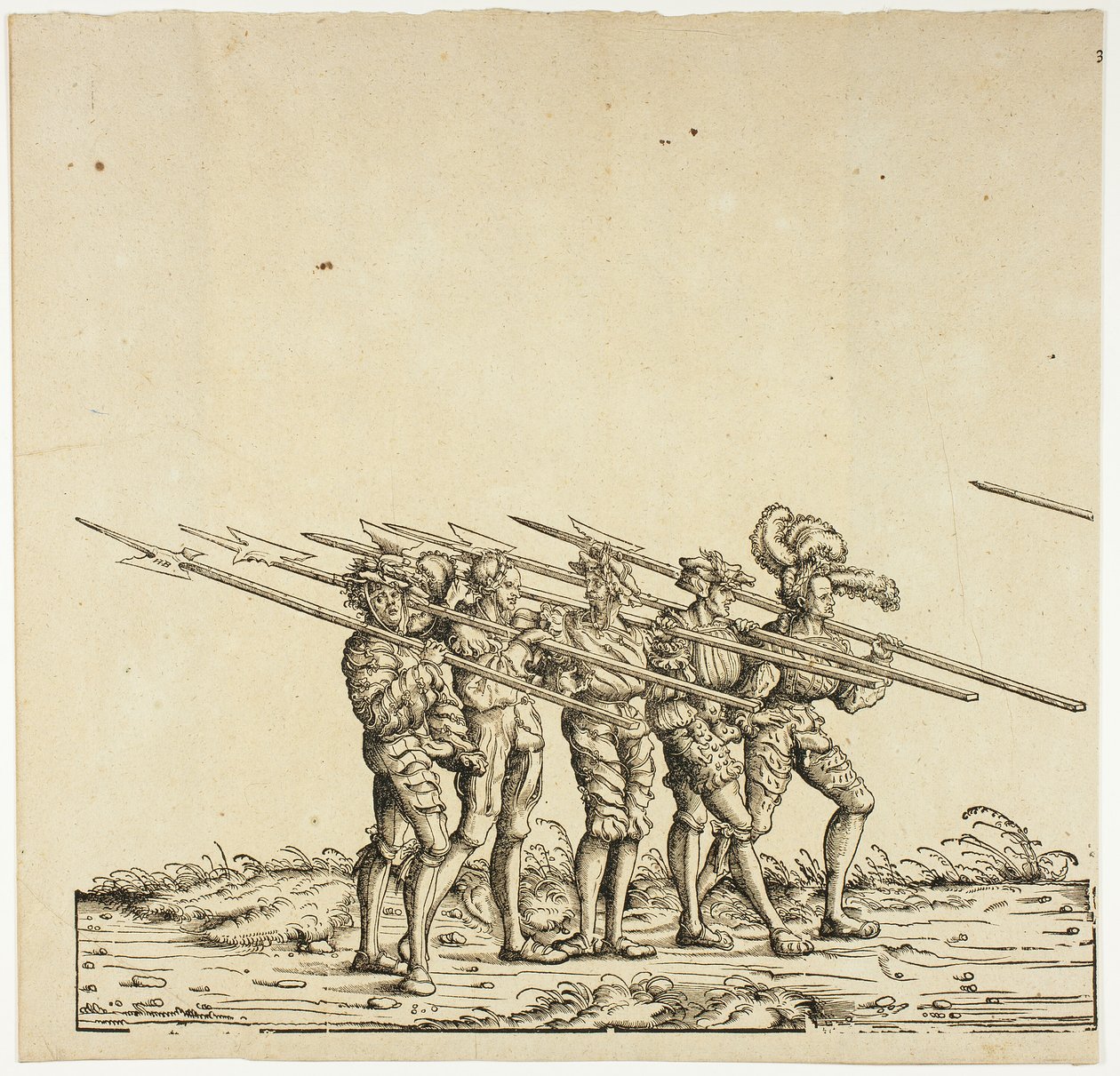 Halberdiers, from the Triumphal Procession of Maximilian by the Elder Hans Burgkmair