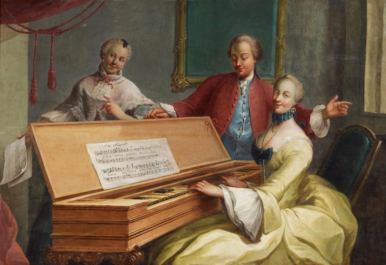Aria Allegretto. Noble Lady at the Harpsichord by Unknown