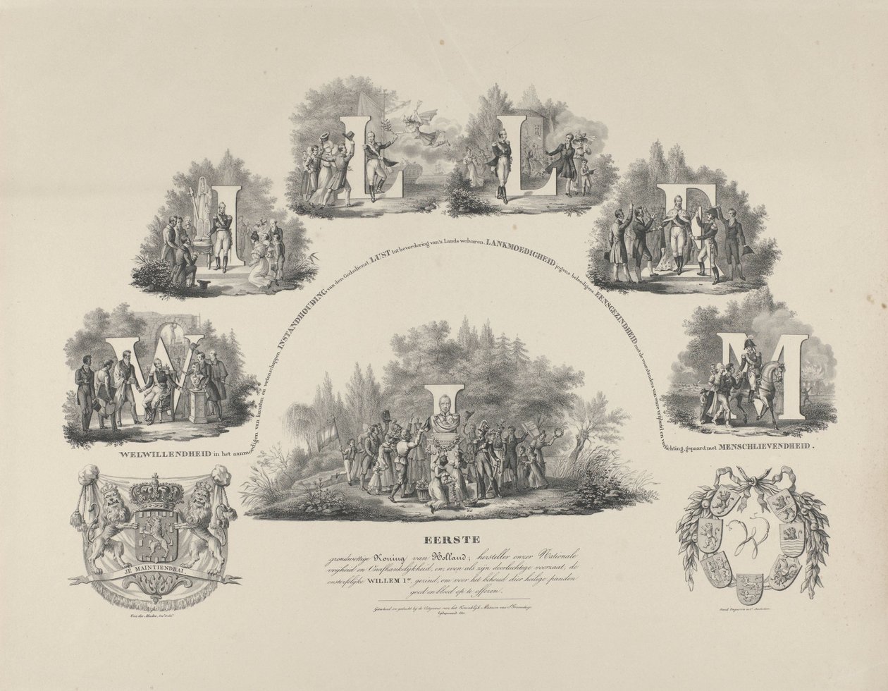 Allegory of the Virtues of King William I, 1831 by van der Meulen