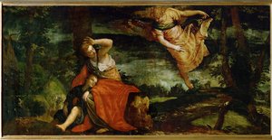 Hagar and Ismael in the Desert of Bersheeba, Israel