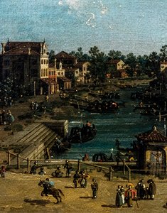 View of Mestre with the Canale delle Barche (detail) by (1697-1768) Canaletto