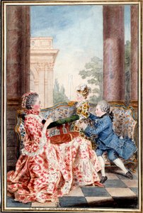 La belle Madame Caze, wife of the farmer general and her children