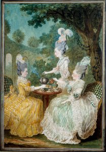Ladies of Montesson, Crest and Damascus taking the Water by Carmontelle