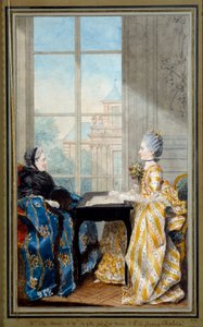 Portrait of Madame du Moutier and Mademoiselle La Ville, Wife of Monsieur Clermont d