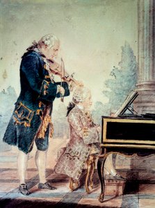 Wolfgang Amadeus Mozart as a Child Playing Piano with His Father Leopold by Carmontelle